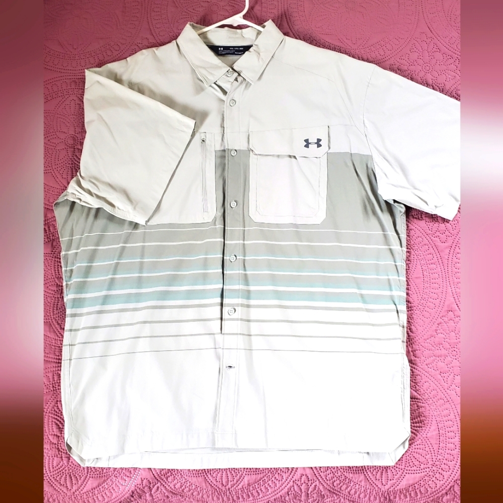 2 short sleeve XXL loose breathable Under Armour button ups